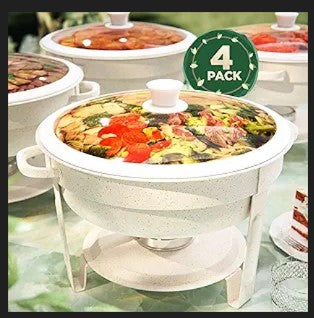 Elegant White Chaffing Food Warmers